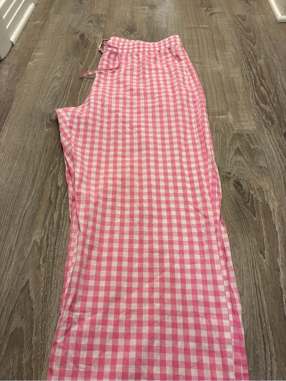 New GAP Poplin Pink Gingham Cotton Pajama Pants XL - Picture 8 of 12